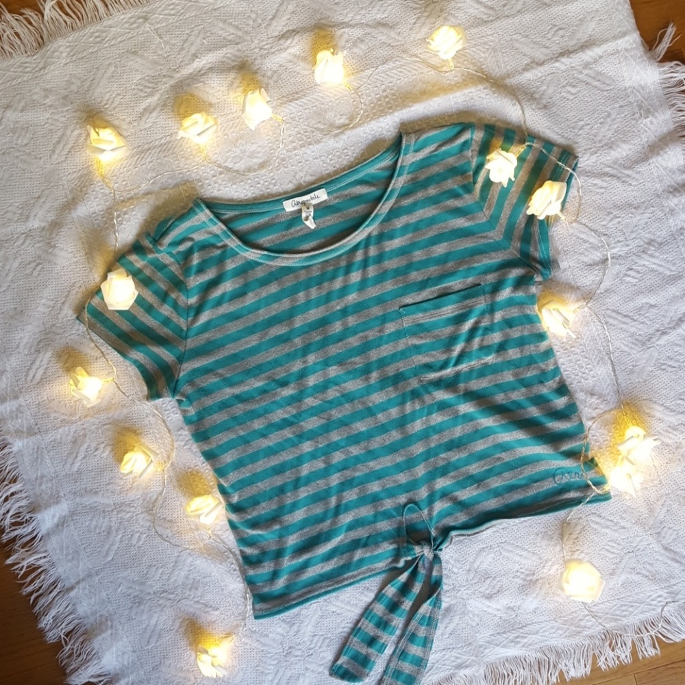 Aeropostale greens and silver crop top